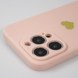 Coque iPhone 13 Pro - Silicone Mat Coeur doré - Rose