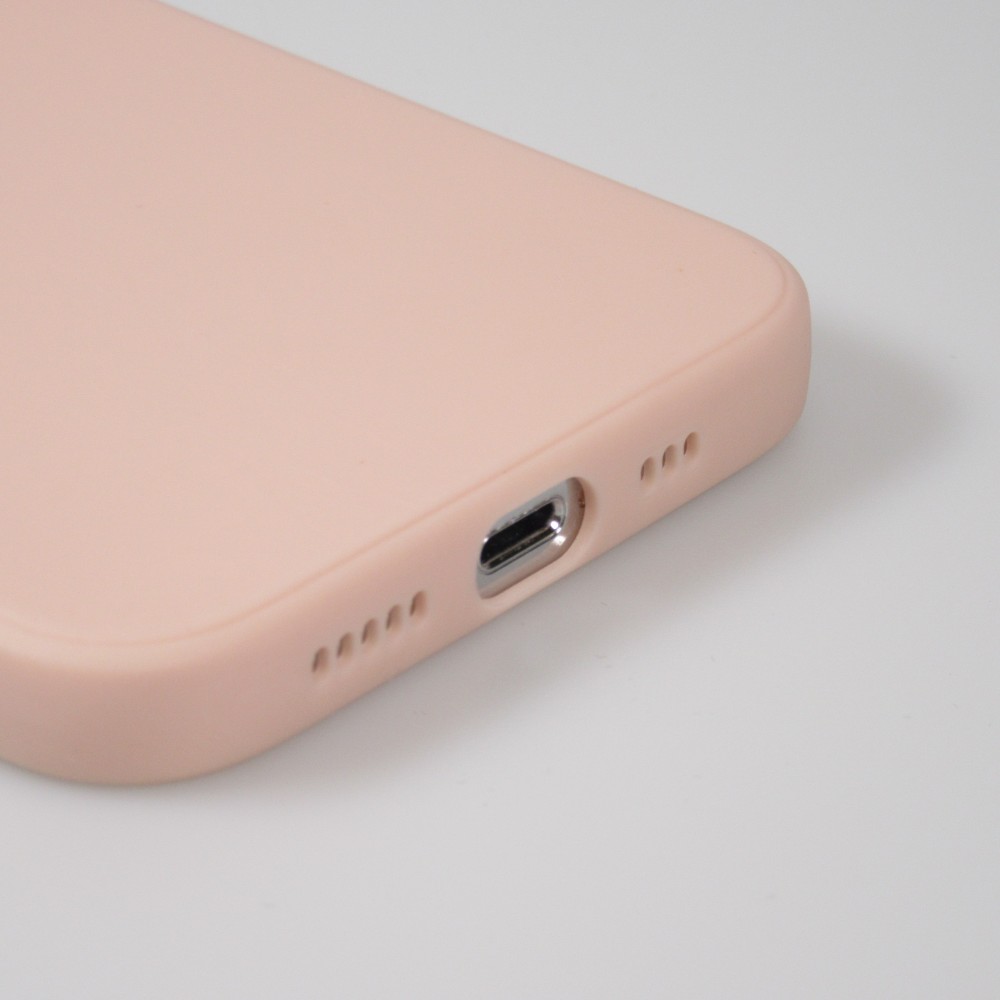 iPhone 13 Pro Case Hülle - Silikon Mat Herz gold - Rosa