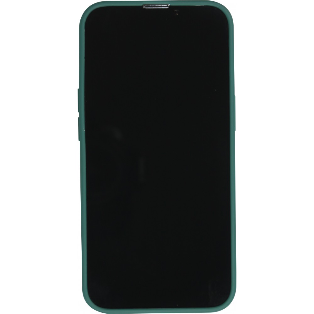 Coque iPhone 13 Pro Max - Silicone Mat Coeur doré - Vert foncé