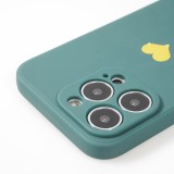 Coque iPhone 13 Pro Max - Silicone Mat Coeur doré - Vert foncé