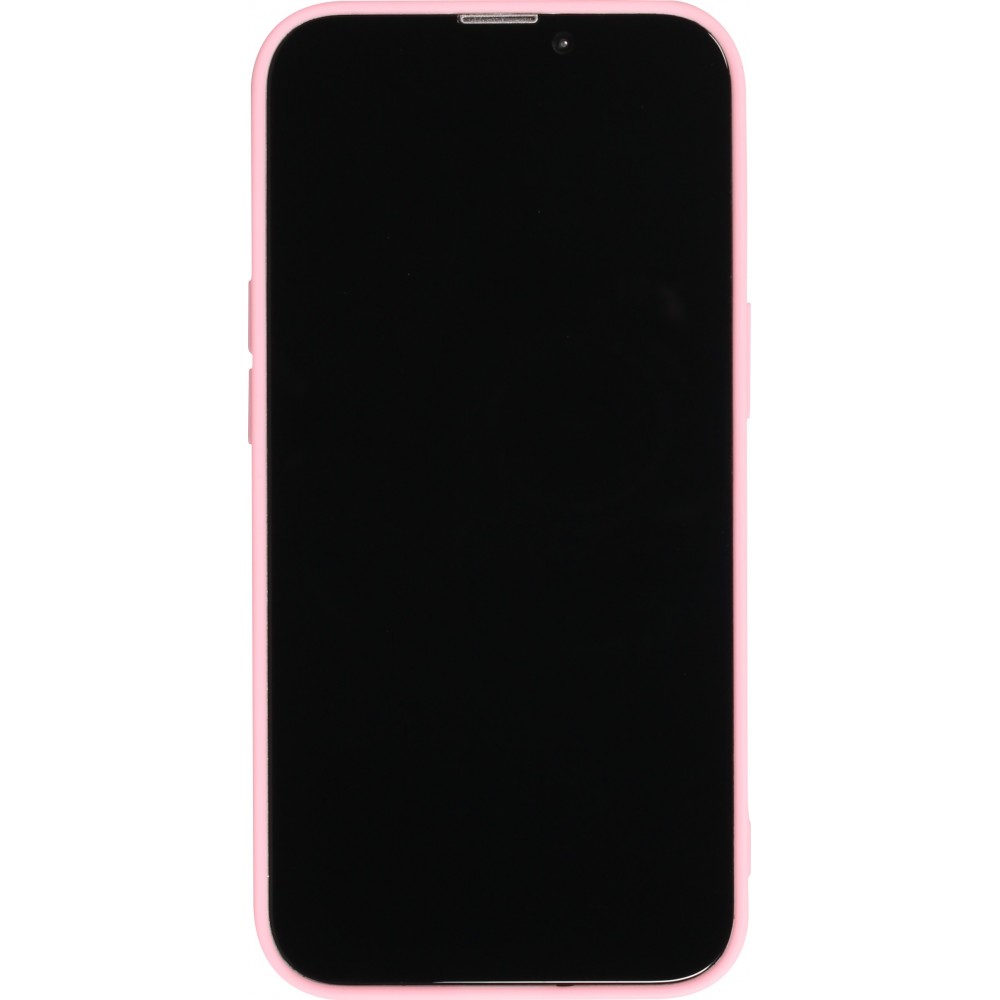 Hülle iPhone 13 Pro Max - Silikonmatte Skull USA - Rosa
