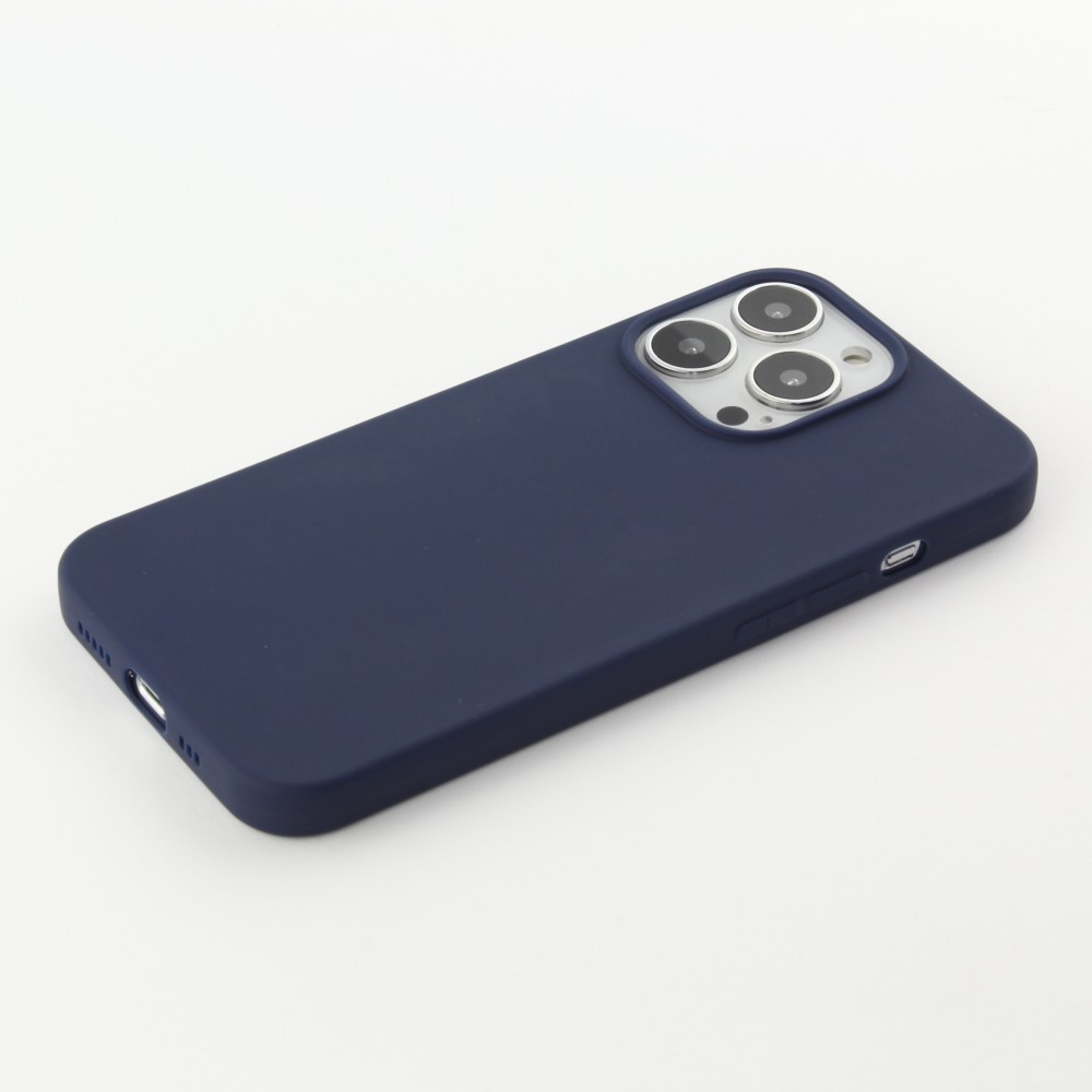 iPhone 13 Pro Max Case Hülle - Silikon Mat dunkelblau