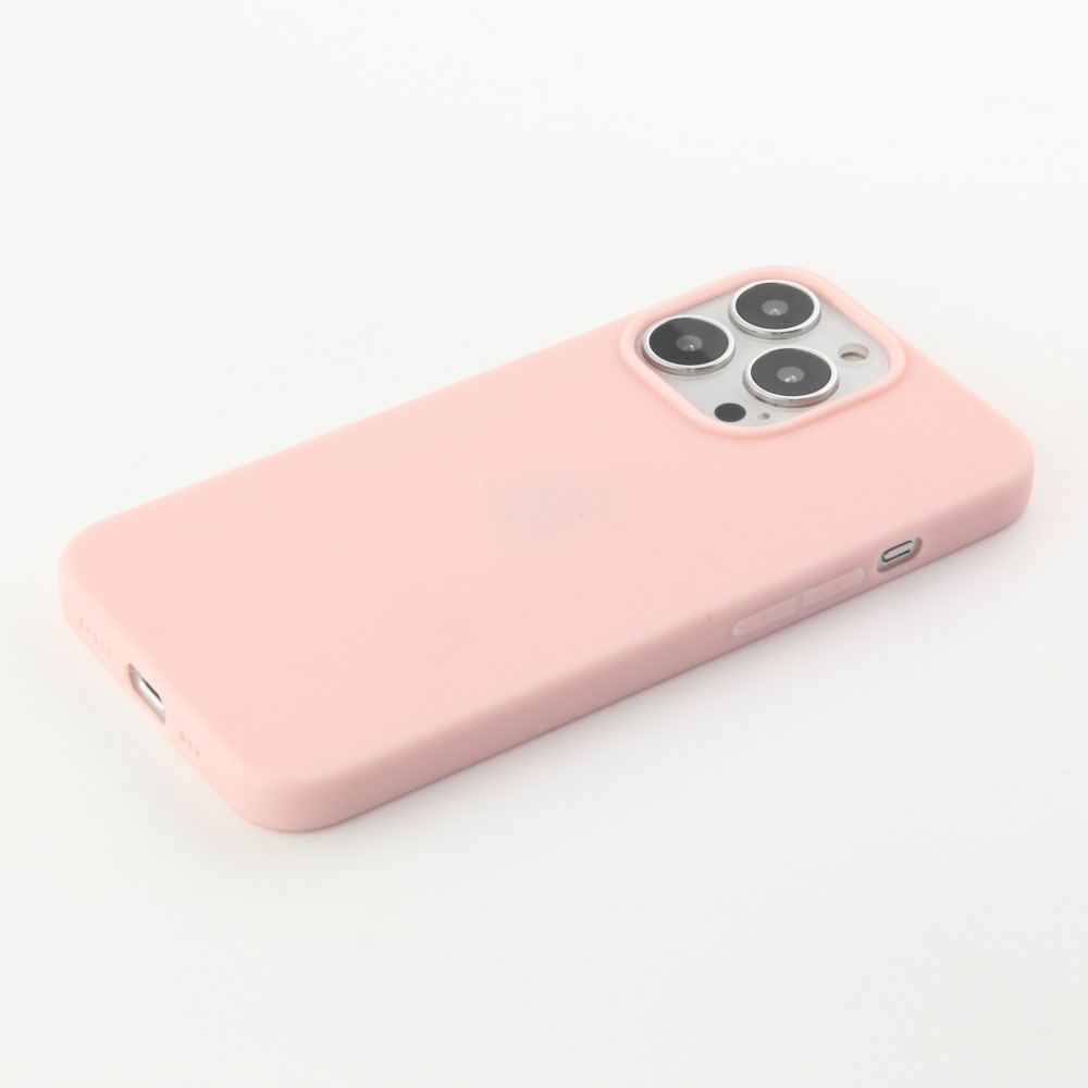 iPhone 13 Pro Max Case Hülle - Silkon Mat hell- Rosa