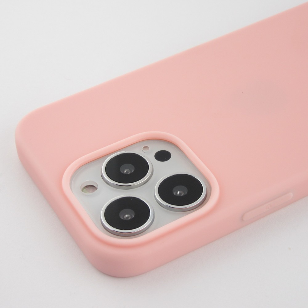 iPhone 13 Pro Max Case Hülle - Silkon Mat hell- Rosa