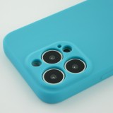 Coque iPhone 13 Pro Max - Silicone avec lanière et crochet - Bleu clair