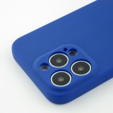 Coque iPhone 13 Pro - Silicone avec lanière et crochet - Bleu foncé