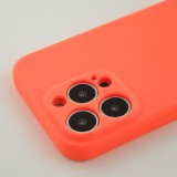 Coque iPhone 13 Pro - Silicone avec lanière et crochet - Orange