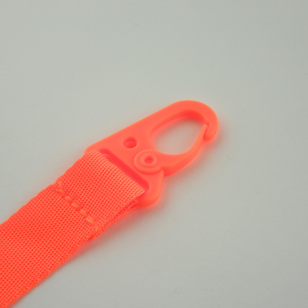 Coque iPhone 13 Pro - Silicone avec lanière et crochet - Orange
