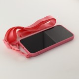 Coque iPhone 13 Pro - Silicone avec lanière et crochet - Rose