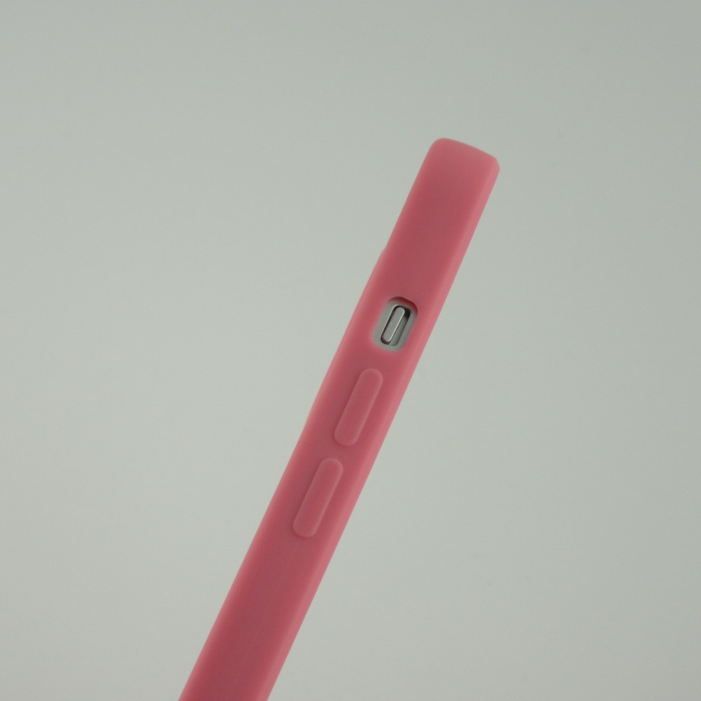 Coque iPhone 13 Pro Max - Silicone avec lanière et crochet - Rose