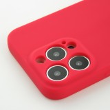 Coque iPhone 13 Pro - Silicone avec lanière et crochet - Rouge