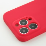 Coque iPhone 13 Pro Max - Silicone avec lanière et crochet - Rouge