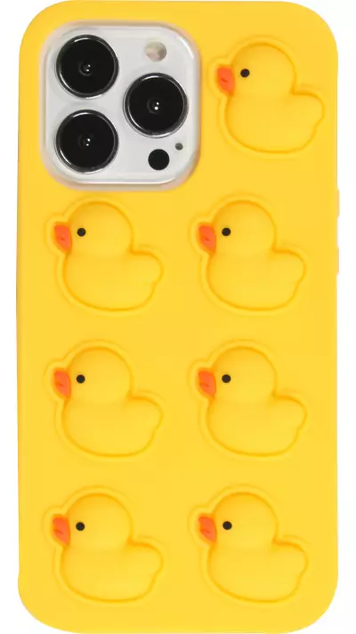 Coque iPhone 13 Pro - Silicone jeu éclate bulles anti-stress canards