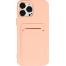 iPhone 13 Pro Max Case Hülle - Soft Touch Kartenhalter - Hellrosa
