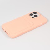 iPhone 13 Pro Max Case Hülle - Soft Touch Kartenhalter - Hellrosa