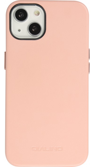 iPhone 13 Case Hülle - Qialino Echtleder (MagSafe kompatibel) - Rosa