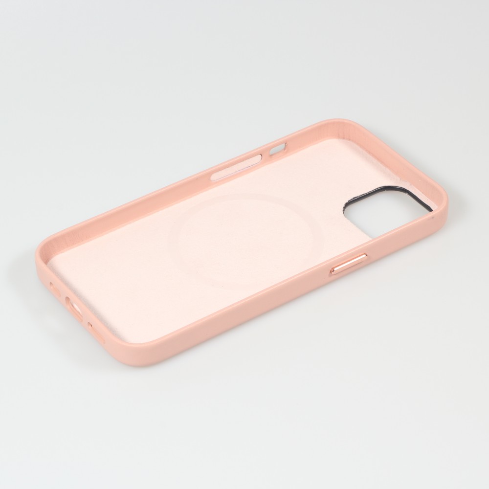 iPhone 13 Case Hülle - Qialino Echtleder (MagSafe kompatibel) - Rosa