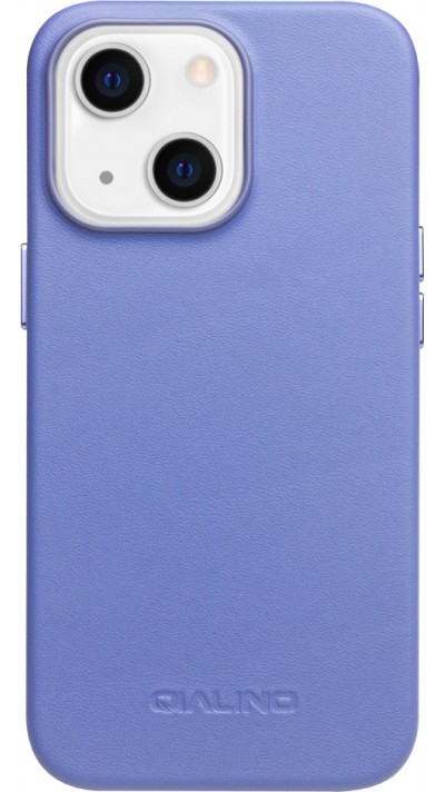 iPhone 13 Case Hülle - Qialino Echtleder (MagSafe kompatibel) blau