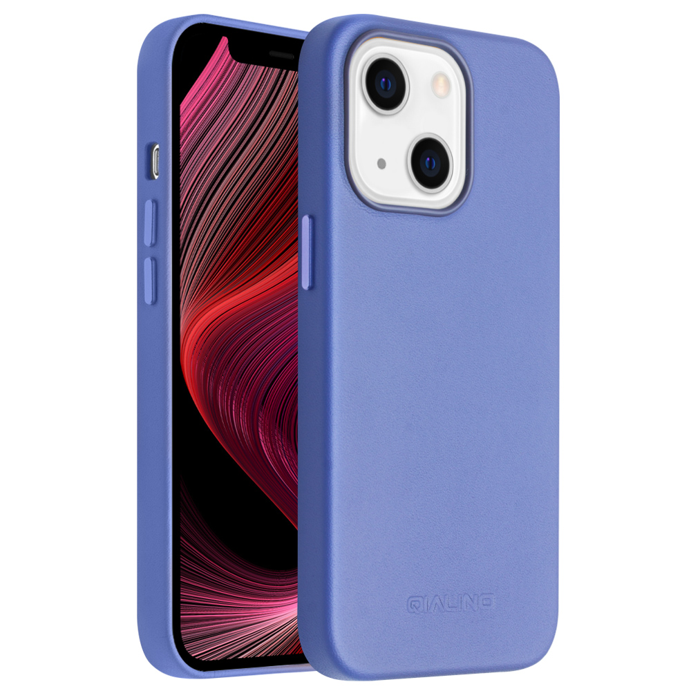 iPhone 13 Case Hülle - Qialino Echtleder (MagSafe kompatibel) blau