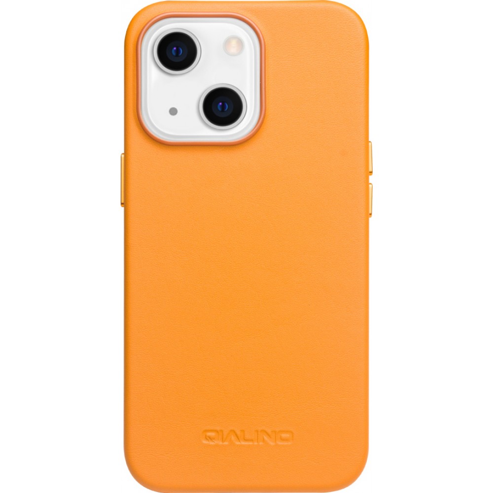 iPhone 13 Case Hülle - Qialino Echtleder (MagSafe kompatibel) - Orange