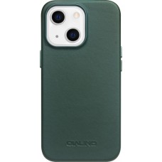 Coque iPhone 13 - Qialino cuir véritable (compatible MagSafe) - Vert