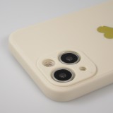 Coque iPhone 13 - Silicone Mat Coeur doré - Beige