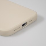 Coque iPhone 13 - Silicone Mat Coeur doré - Beige