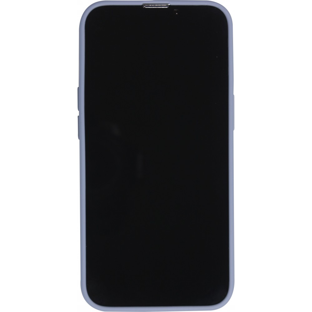 iPhone 13 Case Hülle - Silikon Mat Herz gold - Blau