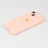 Coque iPhone 13 - Silicone Mat Coeur doré - Rose