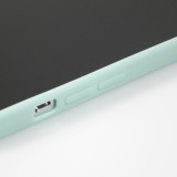 Coque iPhone 13 - Silicone Mat Coeur doré - Turquoise