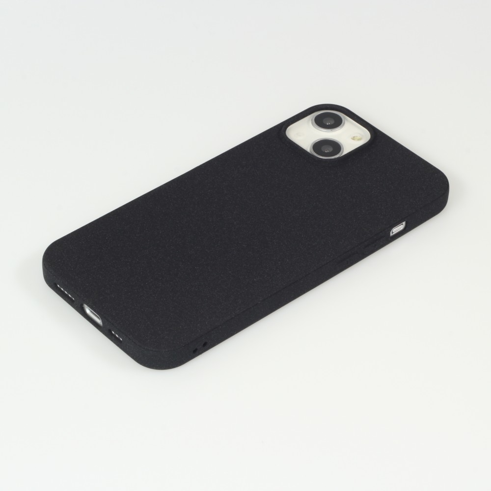 iPhone 13 Case Hülle - Silikon Mat Rau - Schwarz