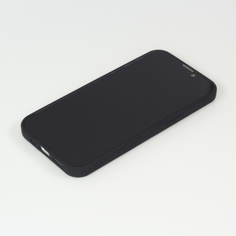 iPhone 13 Case Hülle - Silikon Mat Rau - Schwarz