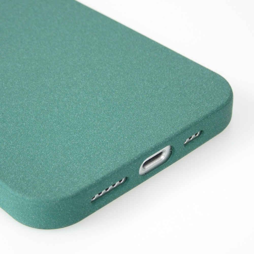 Hülle iPhone 13 mini - Silikon Mat Rau - Dunkelgrün