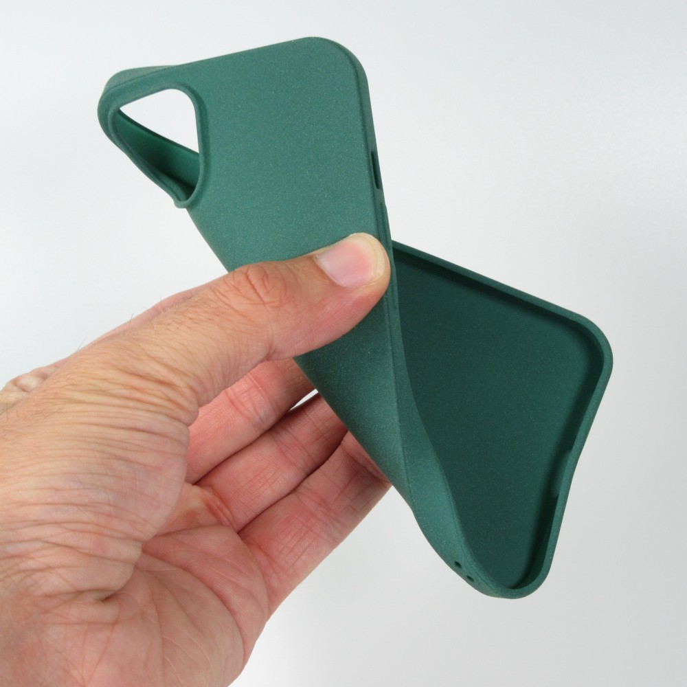 Hülle iPhone 13 mini - Silikon Mat Rau - Dunkelgrün