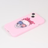 Hülle iPhone 13 - Silikonmatte Skull USA - Rosa