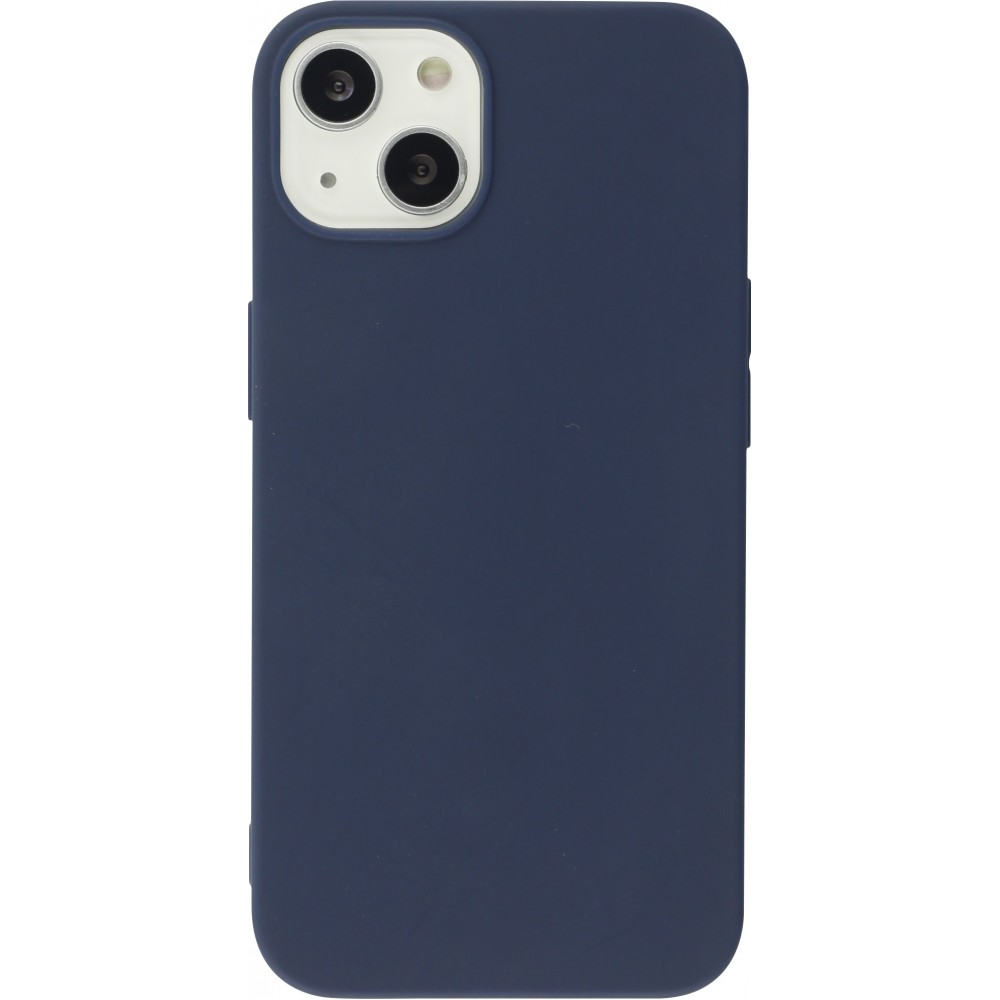 Coque iPhone 13 - Silicone Mat - Bleu foncé