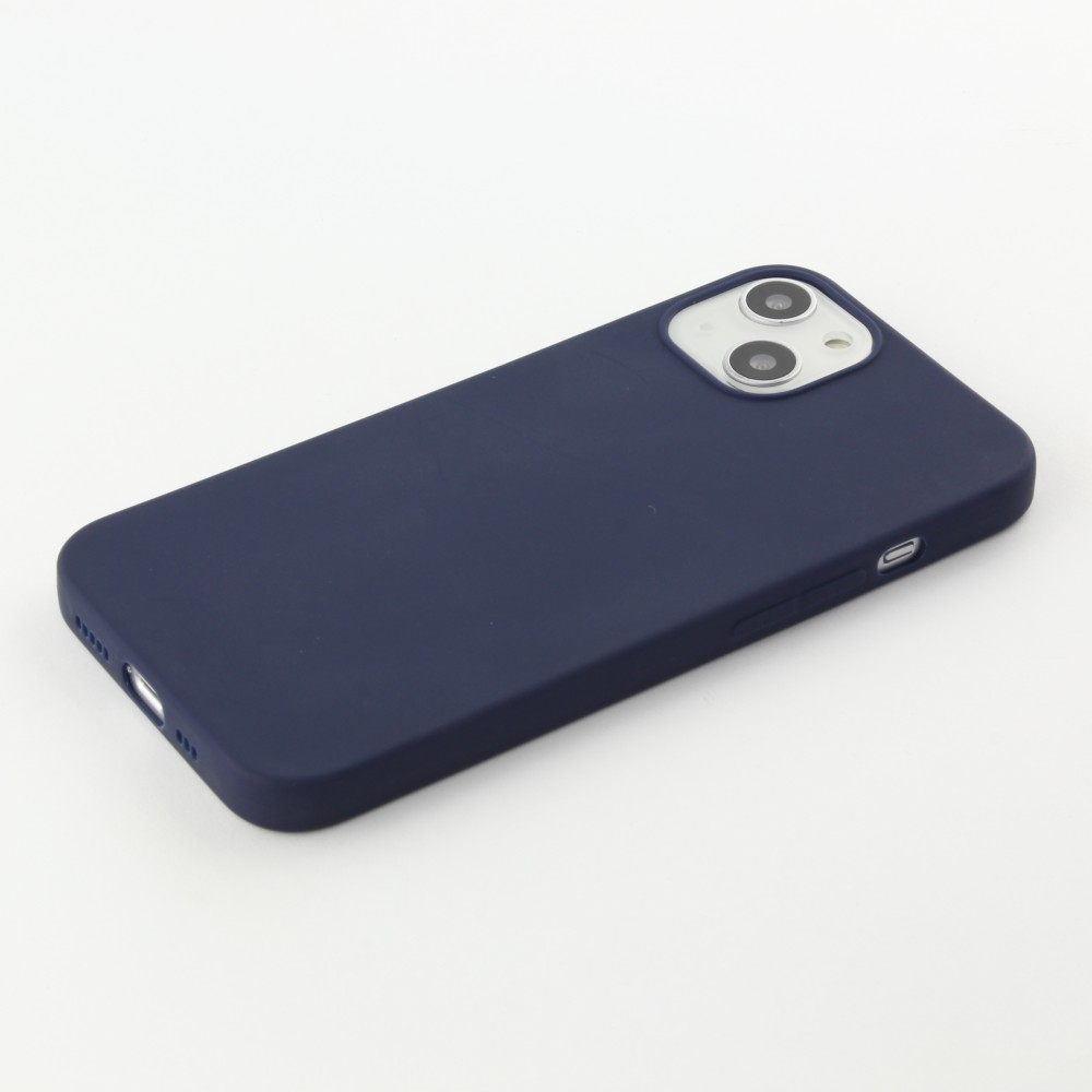 iPhone 13 Case Hülle - Silikon Mat dunkelblau