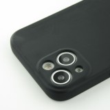 iPhone 13 Case Hülle - Silikon mit Kordel und Haken - Schwarz