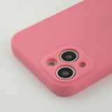 iPhone 13 Case Hülle - Silikon mit Kordel und Haken - Rosa