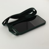 Coque iPhone 13 - Silicone avec lanière et crochet - Vert foncé