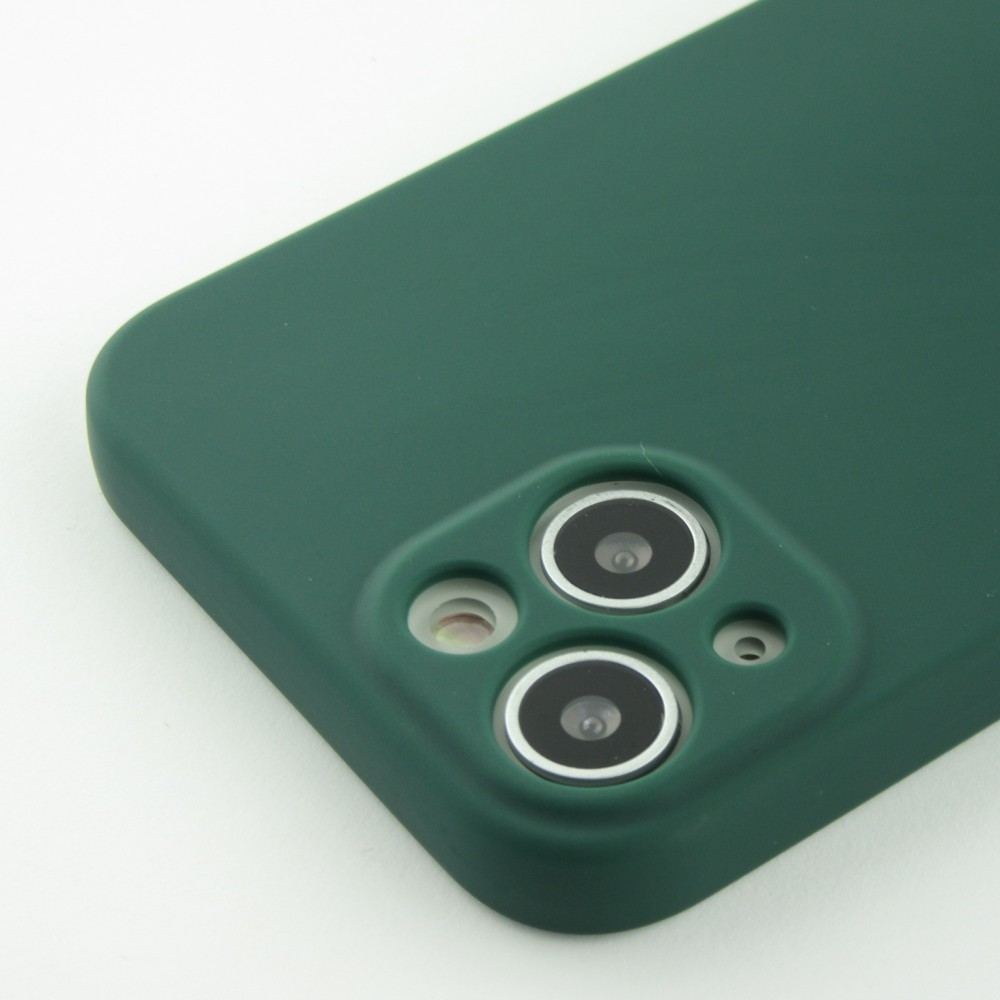 iPhone 13 Case Hülle - Silikon mit Kordel und Haken - Dunkelgrün