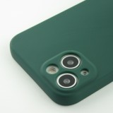 Coque iPhone 13 - Silicone avec lanière et crochet - Vert foncé