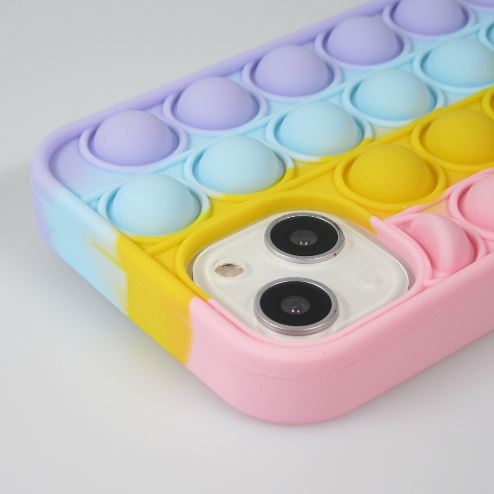 iPhone 13 Case Hülle - Silikon Luftblasen Anti-Stress Regenbogen