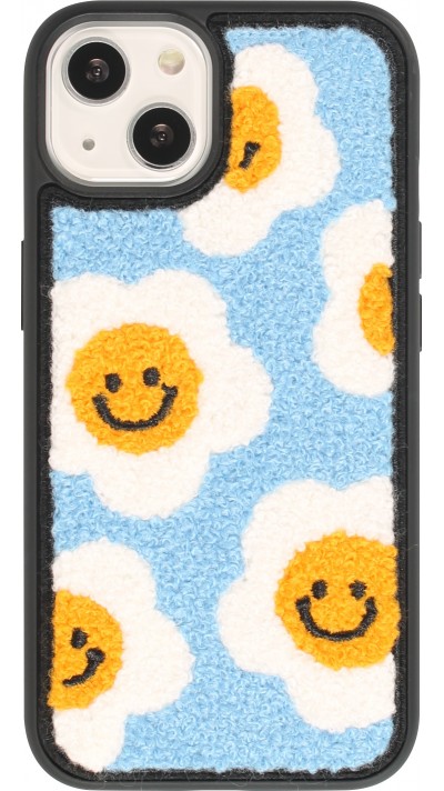 Coque iPhone 13 - Silicone rigide tapis de fleurs souriantes