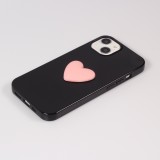 Coque iPhone 13 - Gel Coeur 3D relief - Noir