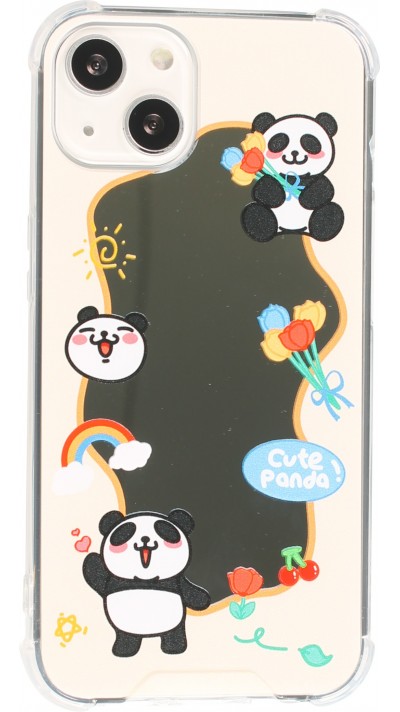iPhone 13 Case Hülle - Silikon Bumper mit verstärkten Ecken Spiegel - Cute Panda