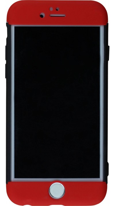 Hülle iPhone 6/6s - 360° Full Body schwarz - Rot