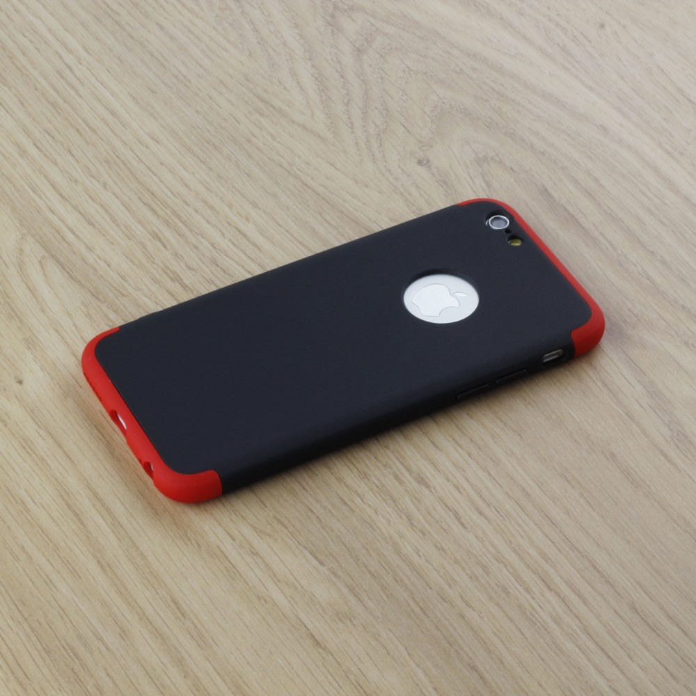 Hülle iPhone 6/6s - 360° Full Body schwarz - Rot