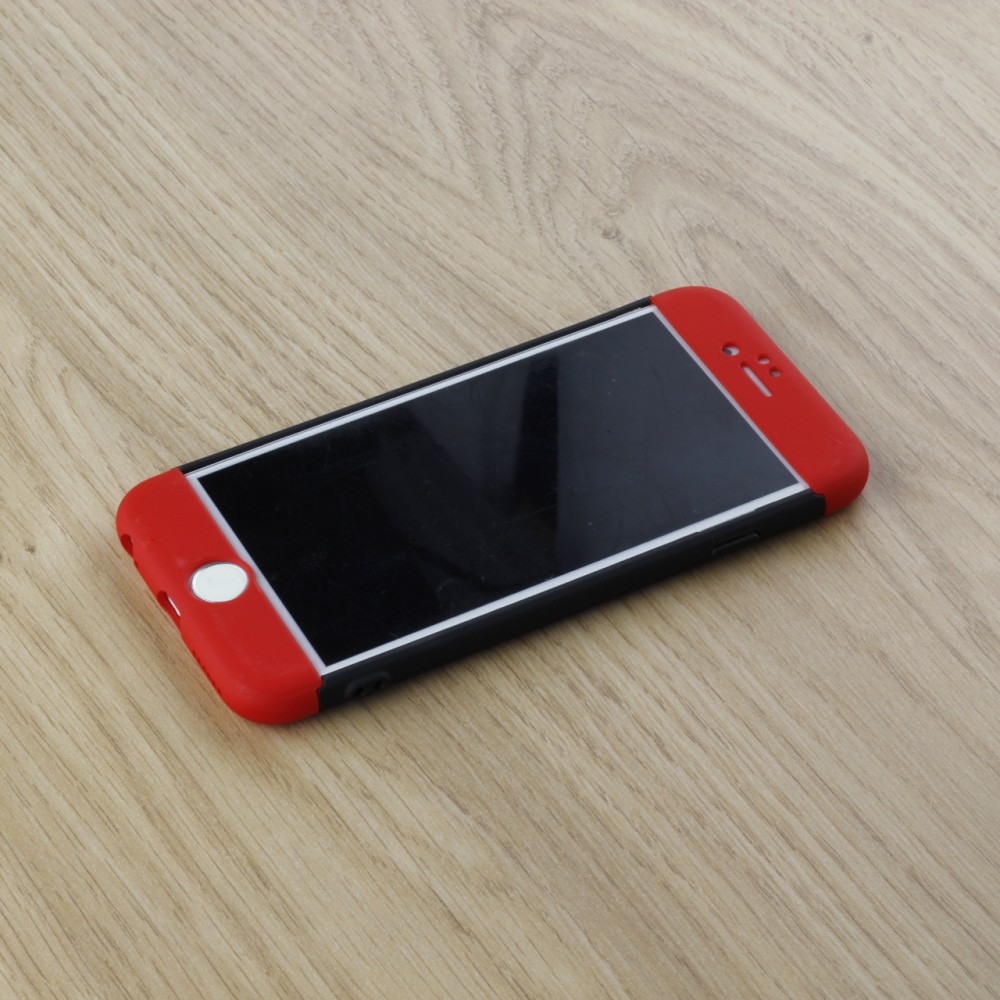Hülle iPhone 6/6s - 360° Full Body schwarz - Rot