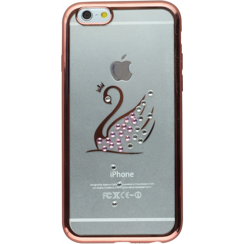 Hülle Samsung Galaxy S6 - Clear Diamond Swan - Dunkelrosa